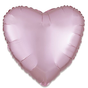 Folieballon hart satin pastelroze (43cm)